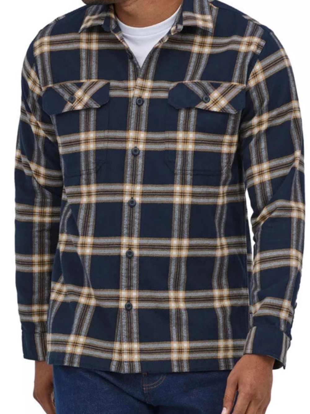Patagonia Men’s Organic Cotton Midweight Fjord Flannel Long Sleeve Shirt, Medium